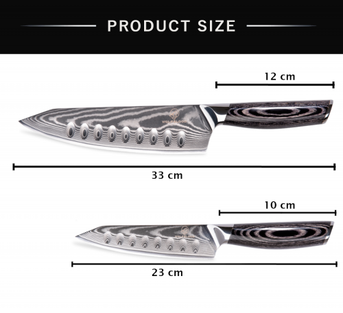 Größe Damastmesser Chefmesser Küchenmesser Set Damastmesser-Set Santokumesserset.png